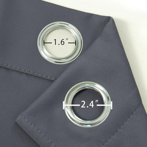Blackout Curtains 66 x 72 Inch Long Grey Curtains Set of 2 Panels Room Darkening Curtains for Bedroom and Living Room (Grey / 66"W x 72"L (Pack of 2))