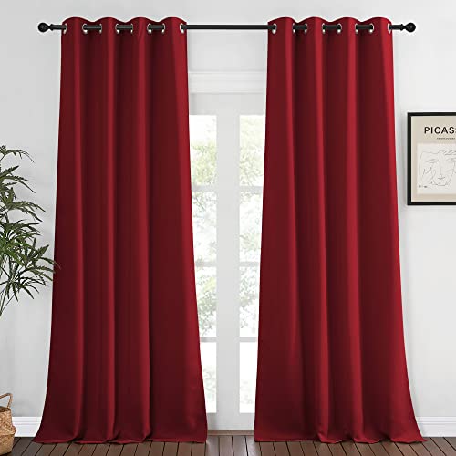 Window Treatment Curtains Blind (Burgundy Red / 52"W x 95"L (Pack of 1))