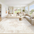 Area Rug 10x12 Washable Rug (Beige / 10' x 12' (Rectangular))