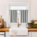 100% Blackout Basement Curtains 24 inches Long (100% Blackout - Sliver Grey / 34"W x 24"L (Pack of 2))