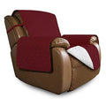 Reversible Couch Cover (Christmas Red/Ivory / Large Recliner)