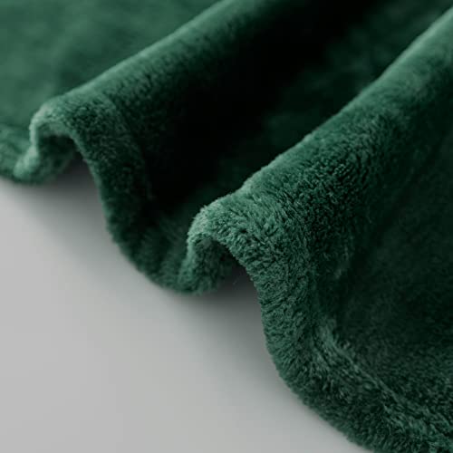 Forest Green Fleece Plush Throw Blanket 60"x80"for Couch Fuzzy Cozy Flannel (Green / Twin(60"×80"))