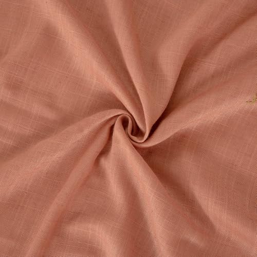 Rust Terracotta Linen Kitchen Window Curtains 40 Inch Length (Terracotta / 42"W x 40"L (Pack of 2))