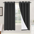 100% Blackout Linen Curtains 72" L 2 Panels Black (Black / 52"W x 72"L (Pack of 2))