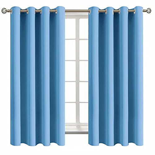 Room Darkening Curtains 63 Inches Long (Sky Blue / 52"W x 63"L (Pack of 2))