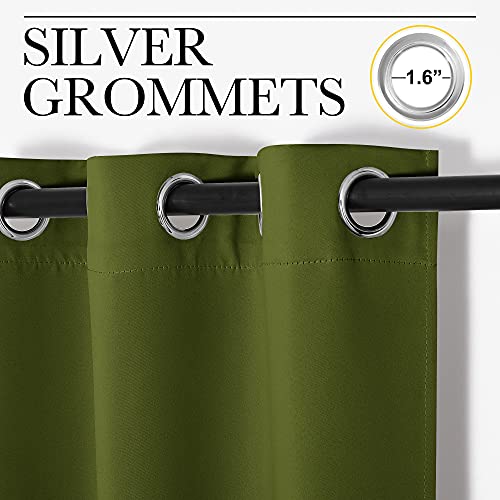 Olive Green Blackout Curtains 40 inches Length for Kitchen (Olive / 29"W x 40"L (Pack of 2))