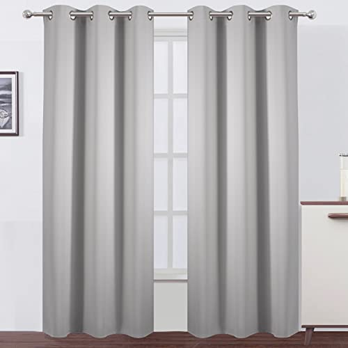 Blackout Curtains 42 x 95 inch (Light Grey / 42"W x 95"L (Pack of 2))