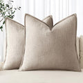 Decorative Linen Pillow Covers 18x18 Inch Natural Linen (Natural Linen / 18" x 18" (Pack of 2))