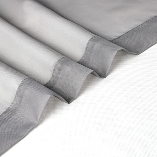 Charcoal Grey Sheer Scarf Valances for Windows 216 Inch Extra Long (Charcoal Grey / 42"W x 216"L (Pack of 2))
