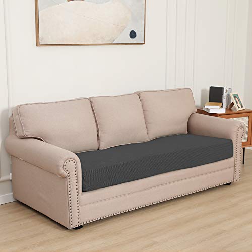 Stretch 1 Piece Couch Cushion Cover for Sofa (Large / Dark Gray)