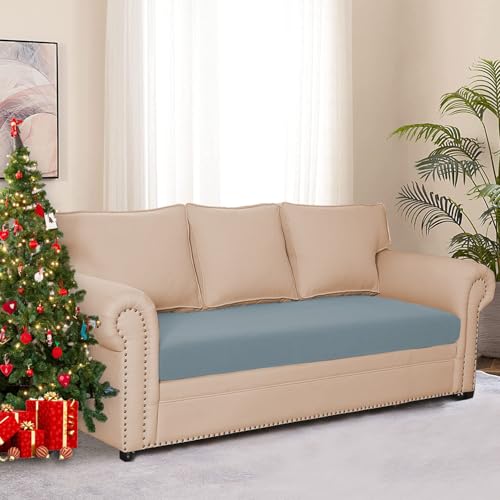 Water Repellent Sofa Seat Slipcovers Stretch Cushion Covers (Large / Dusty Blue)
