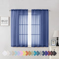 Royal Blue Sheer Curtains 54 Inch Length 2 Panels (Royal Blue / 42"W x 54"L (Pack of 2))
