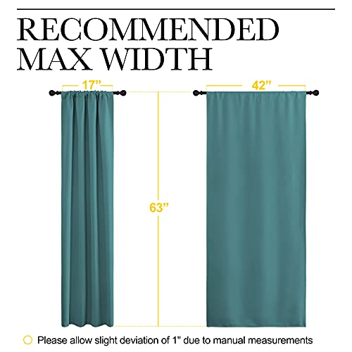 Window Curtains Blackout Drapes (Sea Teal / 42"W x 63"L (Pack of 2))