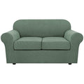 3 Piece Stretch Sofa Covers for 2 Cushion Loveseat Couch Covers for Living Room Sofa Slipcovers (Medium / Loden Frost)