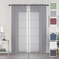 Extra Long Sheer Curtain Panels 96 Inches (Charcoal Grey / 42"W x 96"L (Pack of 2))