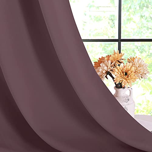 Blackout Curtains for Bedroom (Dry Rose / 42"W x 80"L (Pack of 2))