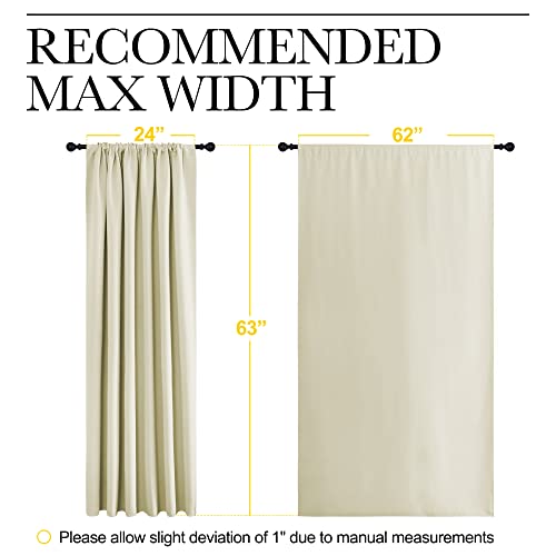 Blackout Curtains for Bedroom (Beige / 62"W x 63"L (Pack of 2))