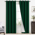 100% Blackout Curtains 52x84 inch Dark Green Window Drapes (Dark Green / 52"W x 84"L (Pack of 2))