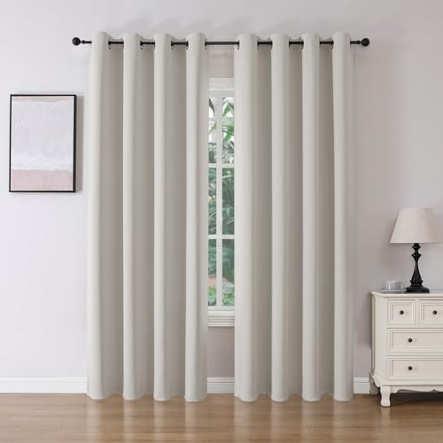 Blackout Curtains 84 Inch Length 2 Panels Set (Natural / 52"W x 84"L (Pack of 2))