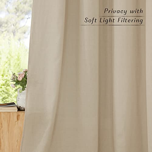 Angora Linen Kitchen Curtains 36 inch Length (Angora / 55"W x 36"L (Pack of 2))