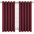 Burgundy Blackout Curtains for Bedroom 63 Inch Long (Burgundy / 70"W x 63"L (Pack of 2))