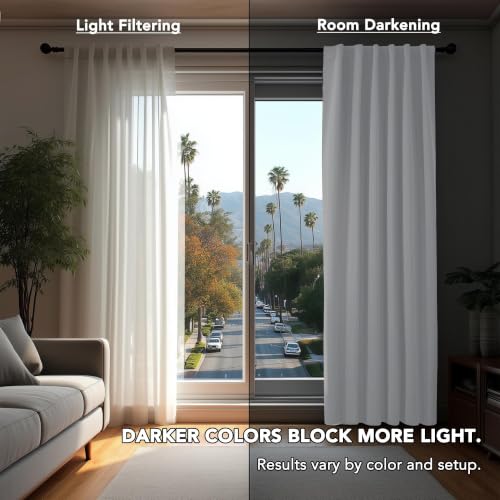 Blackout Curtains for Bedroom 108 Inches Long (Pure White / 52"W x 108"L (Pack of 2))