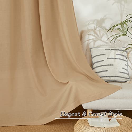 Burlap Linen Doorway Curtains 80 inches Long (Burlap / 34"W x 80"L (Pack of 2))