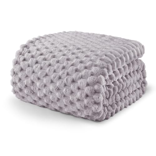 3D Fleece Twin Size Blanket for Bed (Light Grey / Twin ( 60x80 IN ))