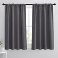 Blackout Curtains for Bedroom Living Room Nursery 63 inches Long (Grey / 34"W x 63"L (Pack of 2))