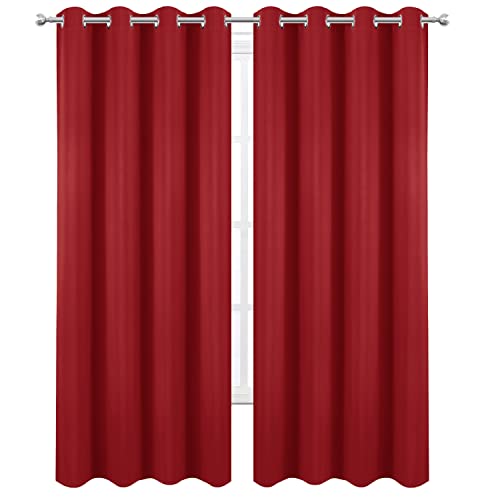 Blackout Curtains 66 x 84 inch (Bright Red / 66"W x 84"L (Pack of 2))