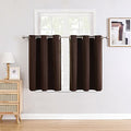 Small Blackout Curtains for Kitchen and Bedroom 36 Inches Long (52"W x 36"L (Pack of 2) / Brown)