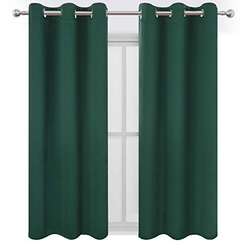 Dark Green Bedroom Blackout Curtains (Green / 38"W x 63"L (Pack of 2))