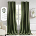 Olive Green Back Tab Blackout Curtains 52x120 Inch Long 2 Panels Set (Olive Green / 52"W x 120"L (Pack of 2))