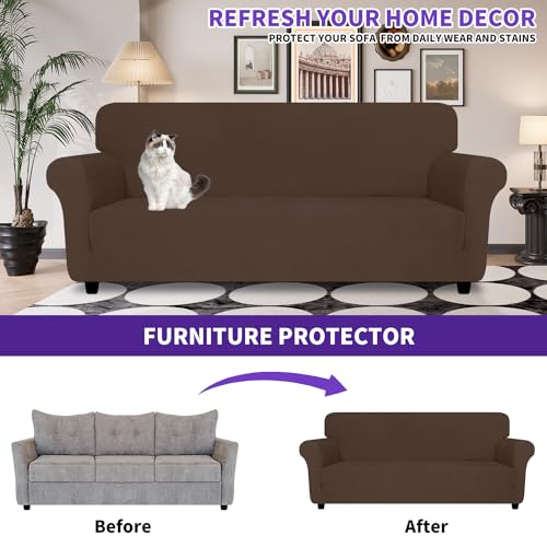 Super Stretch Loveseat Covers (- Coffee / Medium (57"-70"))
