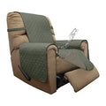Double Protection 100% Waterproof Recliner Covers for Living Room (Greyish Green/Beige / Recliner Small)