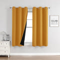 100% Blackout Curtains for Bedroom 54 Inches Long 2 Panels Set (42"W x 54"L (Pack of 2) / Mustard Yellow)