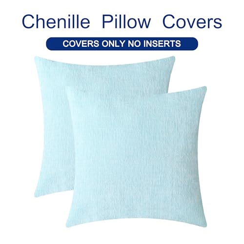 Decorative Throw Pillow Covers 24 X 24 Inches Light Blue Grey (24" x 24" (Pack of 2) / Light Blue Grey)