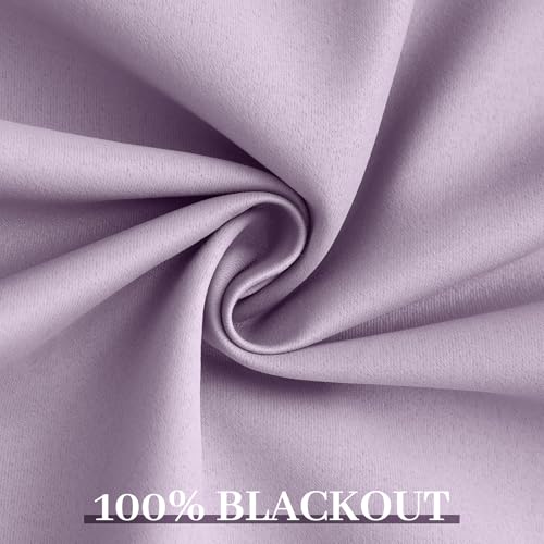 100% Blackout Curtains 52x84 inch Long Lilac Window Drapes (Lilac / 52"W x 84"L (Pack of 2))