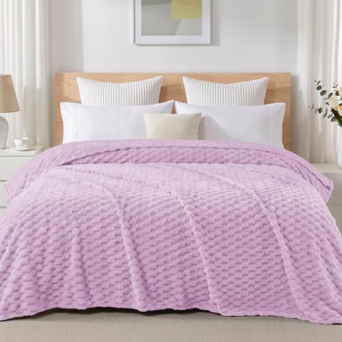 3D Fleece Queen Size Blanket for Bed (Lilac Purple / Queen ( 90x90 IN ))