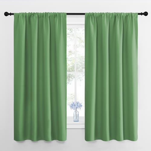 Blackout Curtains for Living Room (Froest Green / 42"W x 63"L (Pack of 2))