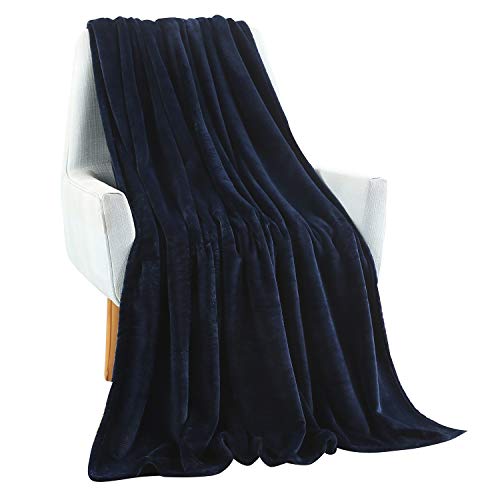 Large Flannel Fleece Throw Blanket (60"x80" / Navy)