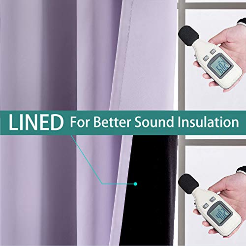 Lilac 100% Blackout Patio Door Curtain Panels W100 x L84 (100"W x 84"L (Pack of 1) / Lilac)