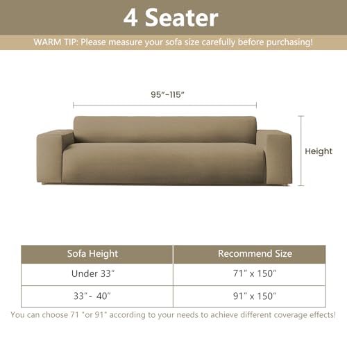 Couch Cover for Dogs (91" x 150" / 9# Lines Beige)