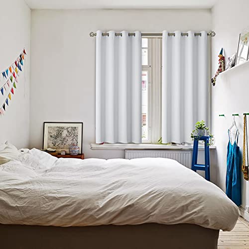 Room Darkening Curtains 45 Inches Long (Greyish White / 52"W x 45"L (Pack of 2))