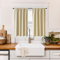100% Blackout Short Curtains for Small Window (100% Blackout - Biscotti Beige / 34"W x 48"L (Pack of 2))