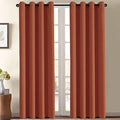 Blackout Curtain for Living Room Thermal Insulated Window Treatment Curtain Extra Long 108 inch Length Energy Saving Solid Grommet Top Blackout Drape (52"W x 108"L (Pack of 1) / Orange)
