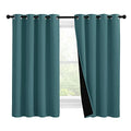 100% Blackout Curtains with Black Liners (Sea Teal / 55"W x 57"L (Pack of 2))