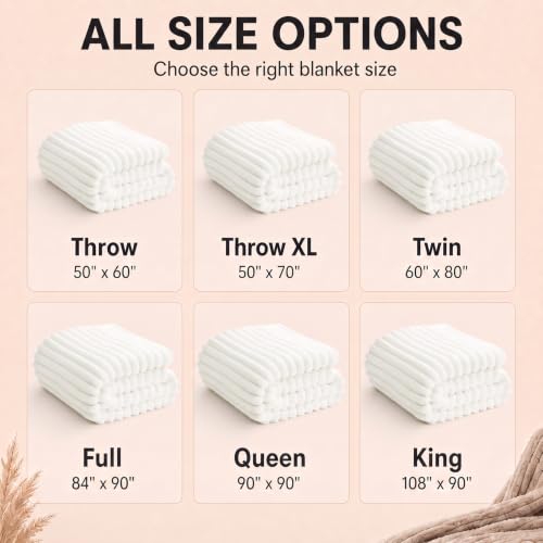 Off White Throw Blanket for Couch (Off White / Throw (50" x 60"))
