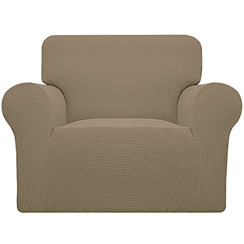 Stretch Chair Slipcover with Arm Washable Tan (Small Chair / Tan)