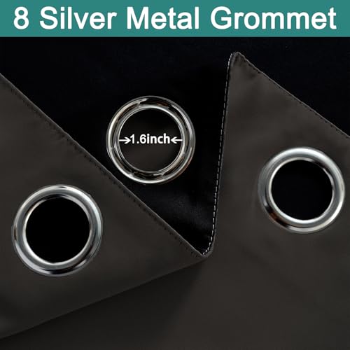 Dark Grey Blackout Curtains 96" Long for Bedroom 52" Wide 1 Panel (52"W x 96"L (Pack of 1) / Dark Grey)